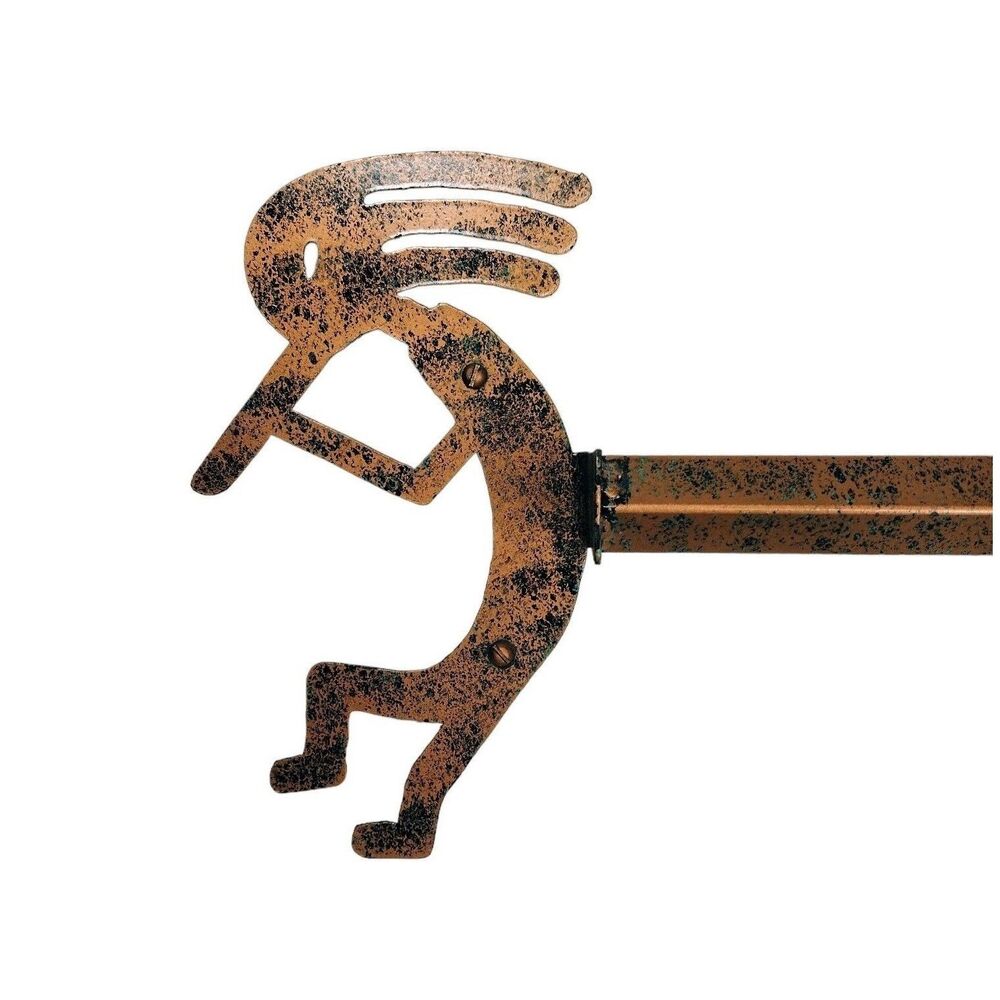 Vintage Kokopelli Southwestern Copper Tone Metal 18" Towel Bar Rack Wall Mounted